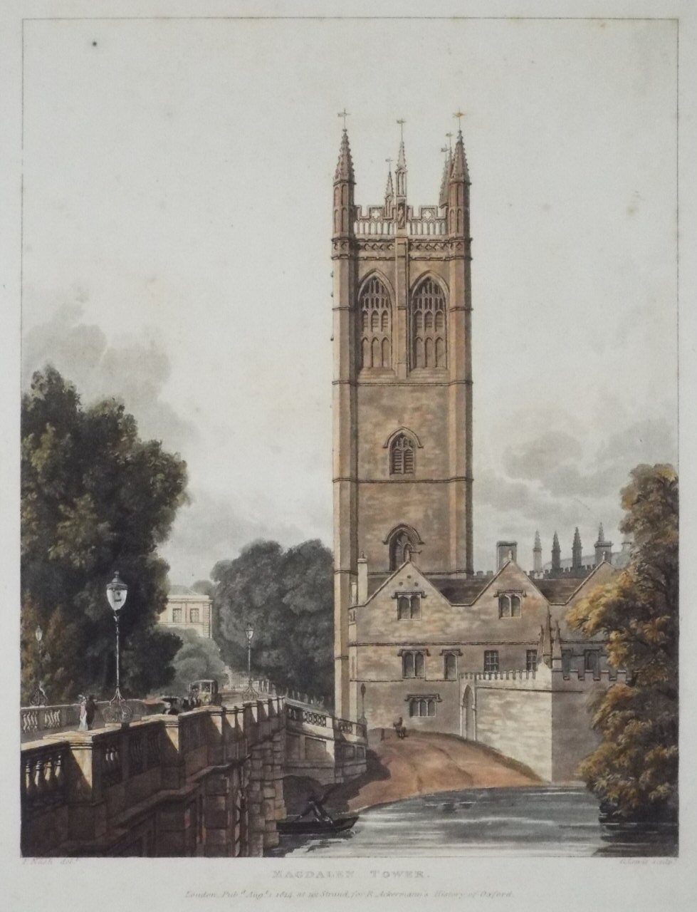 Aquatint - Magdalen Tower - Lewis